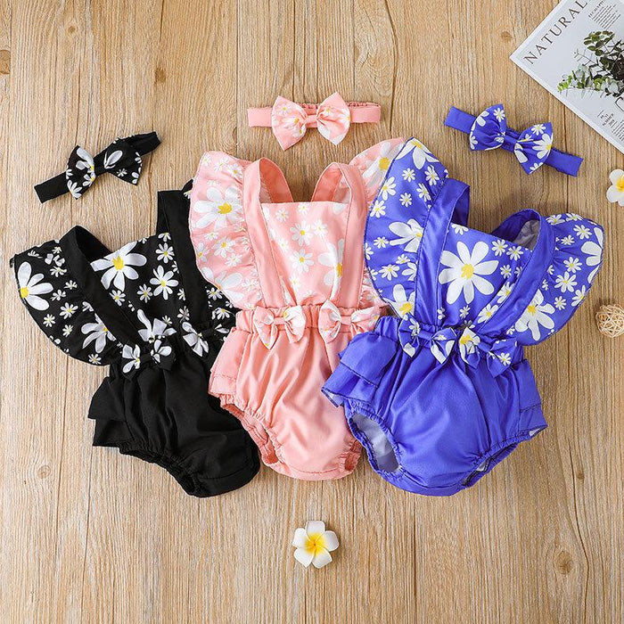 Summer Kids Clothes Suspender Lovely Flower Baby Jumpsuit