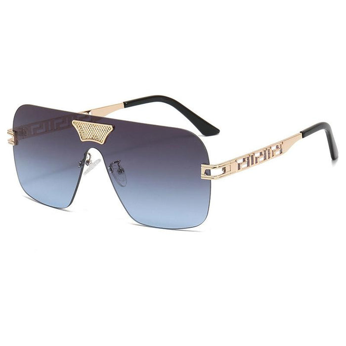 Metal integrated sheet chain frameless avant-garde Sunglasses