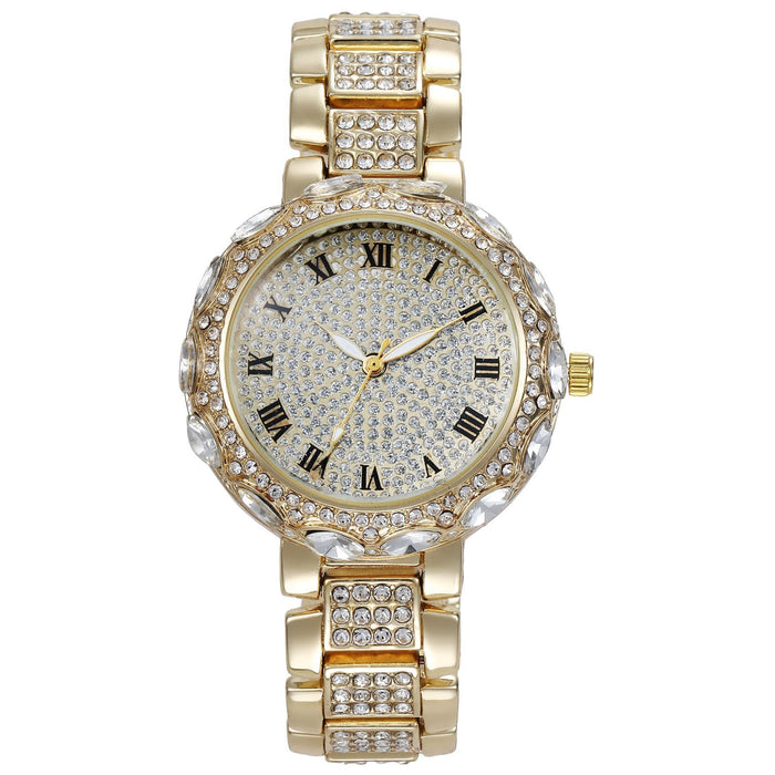 Women Watch Rhinestone Steel Quartz Fashion Wristwatch LLZ13890