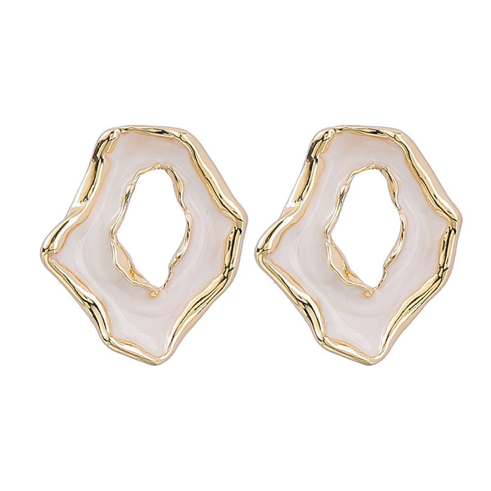 Fashionable Simple Geometric Alloy Oil Dripping Earrings