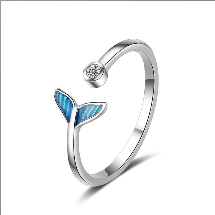 New Blue Fishtail Design Open Ring