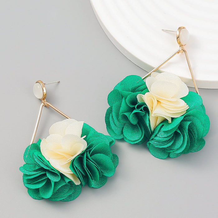 Women's Fashion Multilayer Braided Geometric Floral Earrings