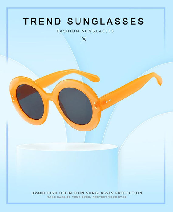 Rice nail round frame sunglasses RETRO SUNGLASSES