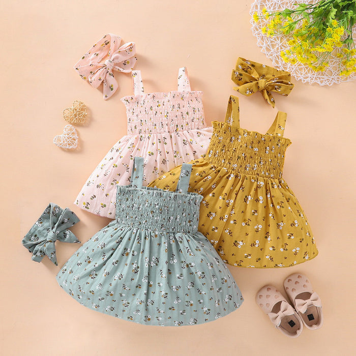 Suspender floral dress children's wear