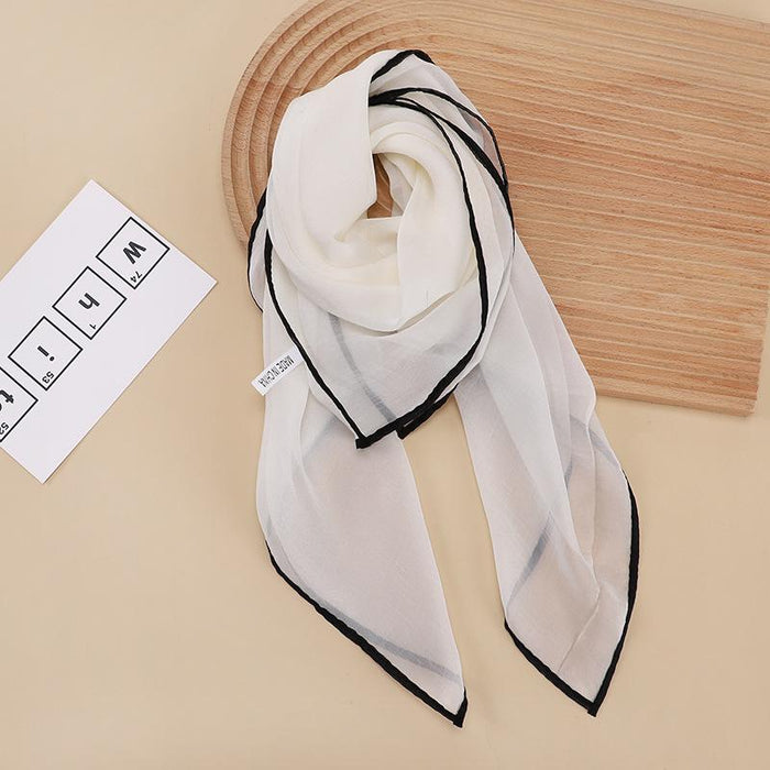 Simple Style Solid Color Thin Cloud Yarn Small Square Scarf