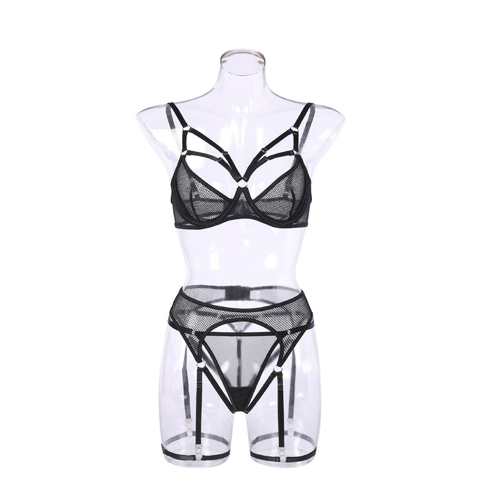 Sexy Lingerie Women Mesh Garter Underwear Set
