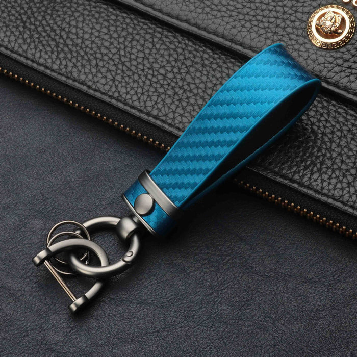 New Carbon Fiber Pattern Fashion Lengthened Leather Key Chain