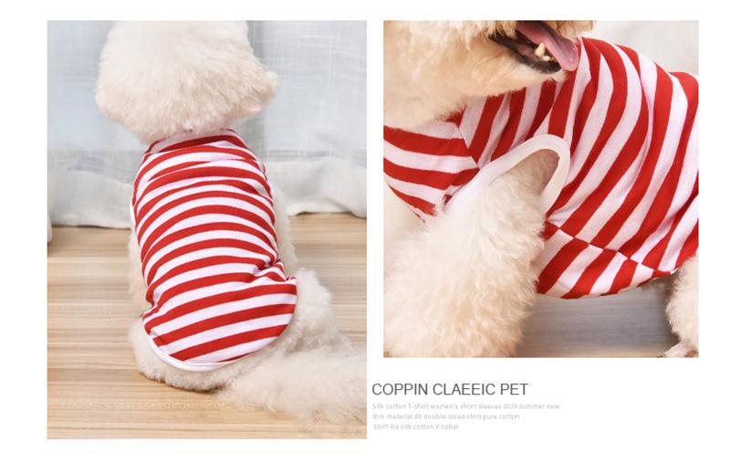 Summer dog clothes small and medium dog pet striped cotton