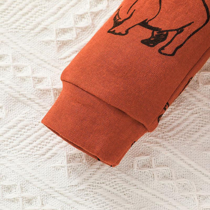 Cartoon Animal Hooded Long Sleeved Jumpsuit for Infants Baby