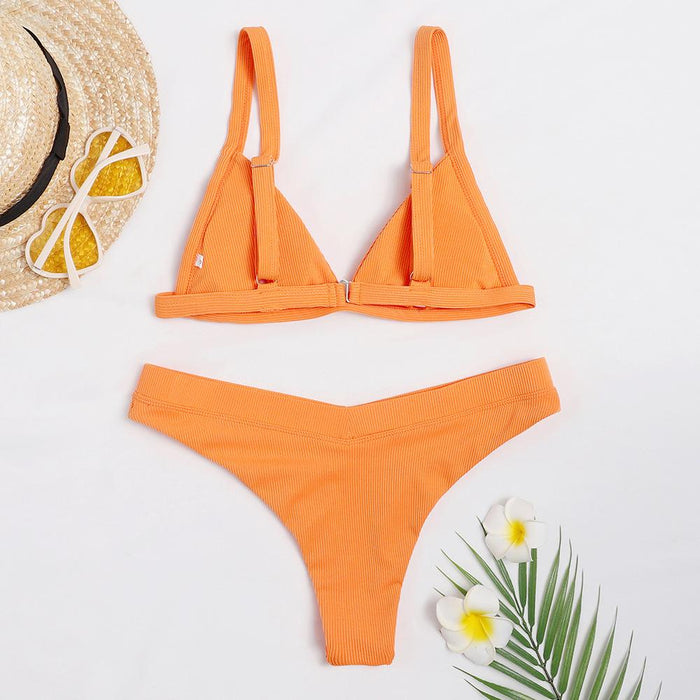 New Sexy Solid Color Double-sided Split Bikini