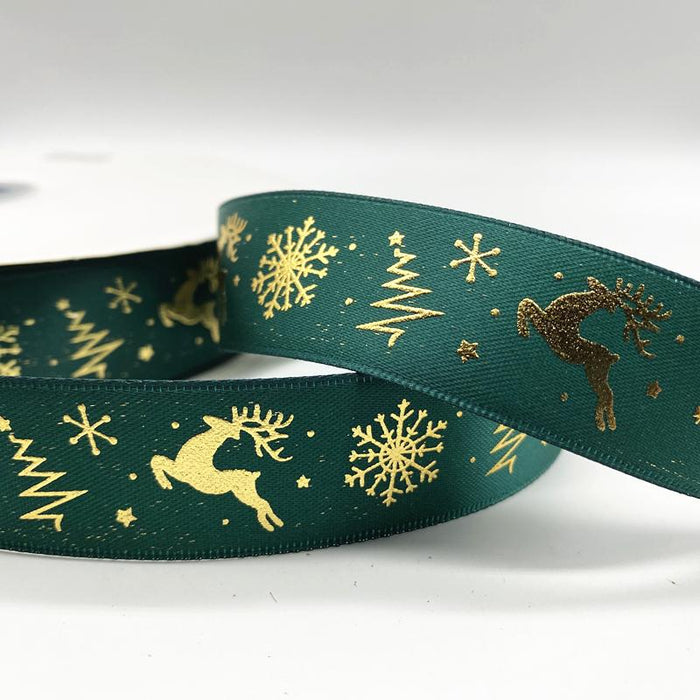 5yards 10mm 15mm 25mm Christmas Ribbon Printed