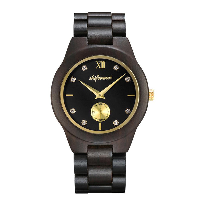 New Multifunctional Advanced Green Wood Quartz Watch