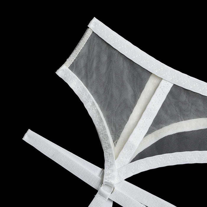 Women's Mesh Lingerie Sexy Stitching Push Up Underwear Set