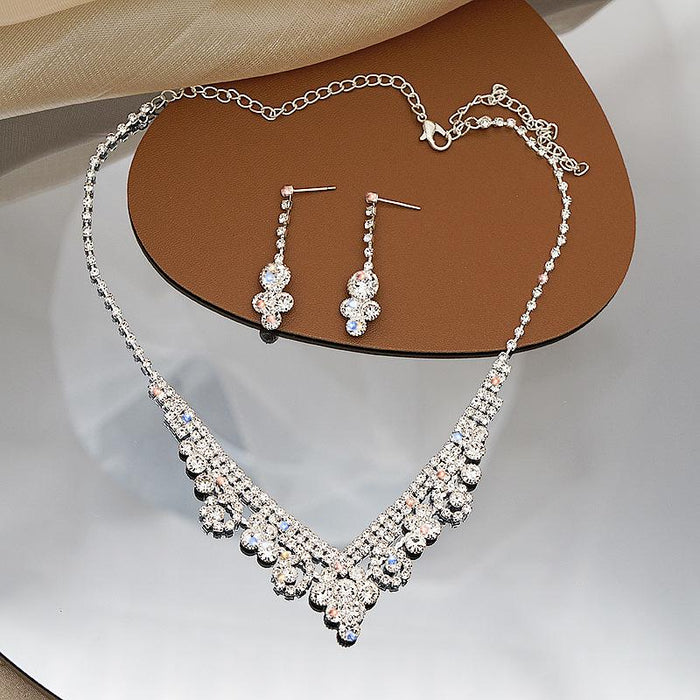 New Fashion Female Jewelry Rhinestone Necklace Earring Set