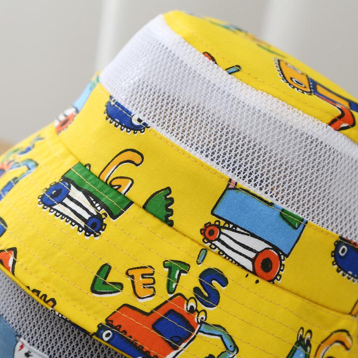 Summer Cartoon Print Children's Outdoor Mesh Hat