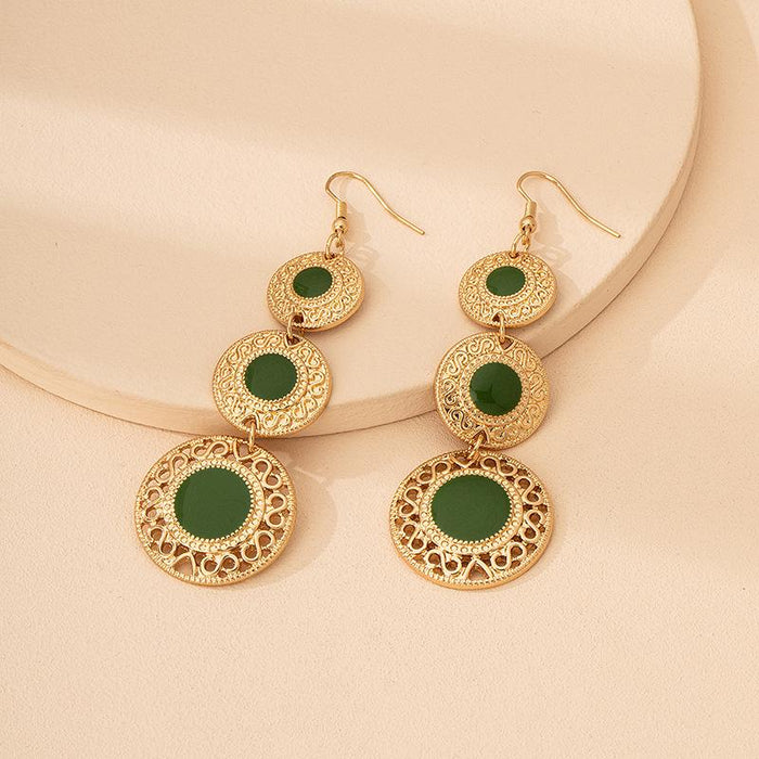 New Women's Retro Personality Geometric Oil Drop Earrings