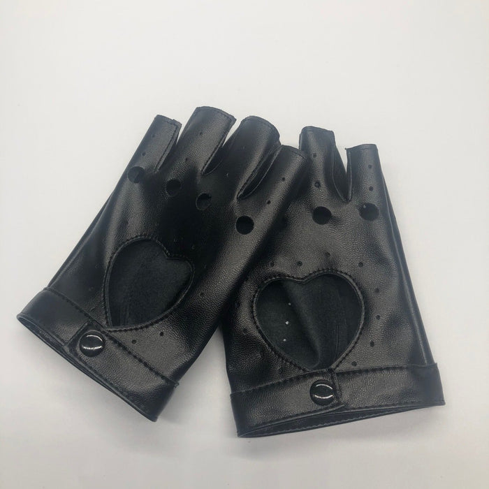 Heart Nightclub Punk Street Dance Half Finger Gloves
