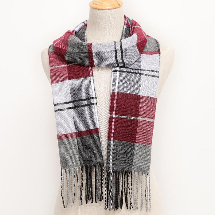 Winter Tassel Lattice Warm Scarves