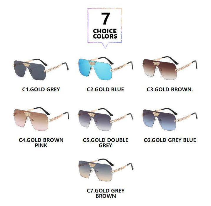 Metal integrated sheet chain frameless avant-garde Sunglasses