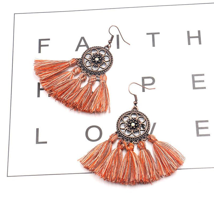 Fashion Creative Bohemian Scalloped Tassel Earrings