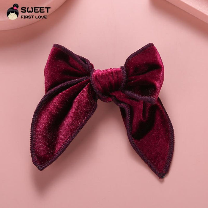 Velvet Bow Dovetail Hairpin Horsetail Clip