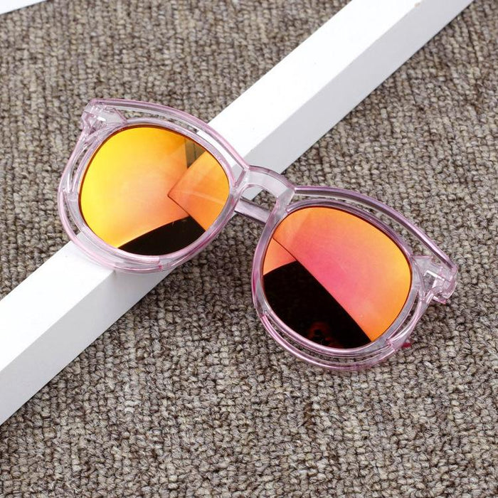 Children's Sunglasses round frame hollowed out colorful