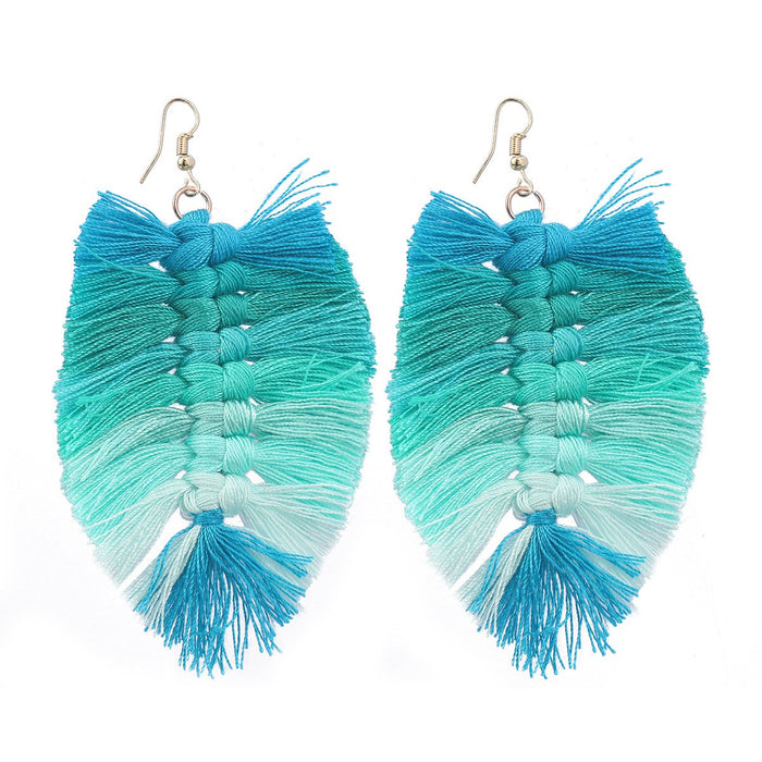 Women's Bohemian Style Hand Woven Color Matching Earrings