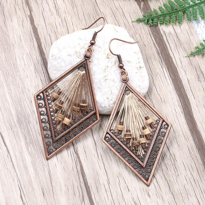 Vintage Fashion Drop Shaped Hand Woven Earrings