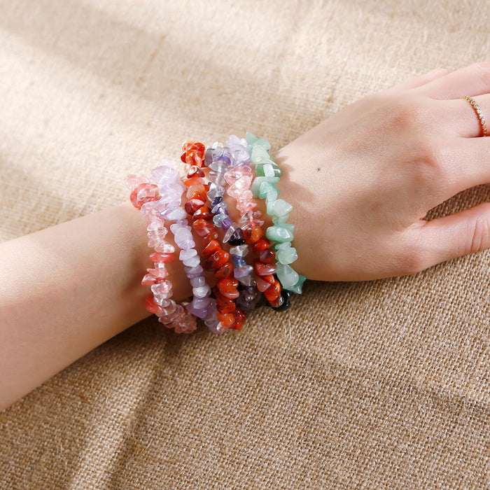 Natural Stone Beaded Crystal Bracelet