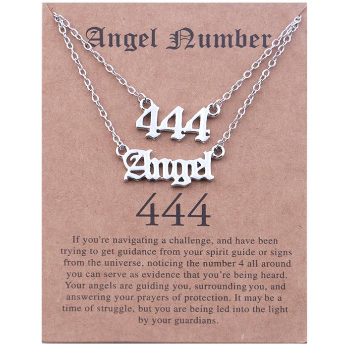 New Angel Lucky Number Necklace Set With Card