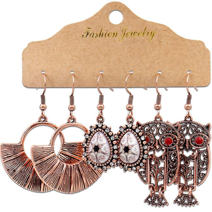 Fashion Owl Wings Earrings Set