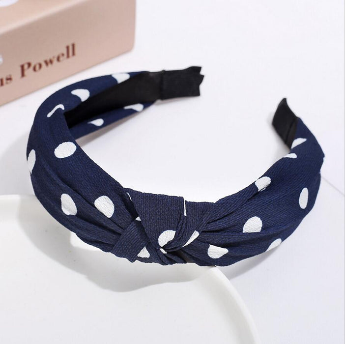 New Flower Headband Women Solid Color Knotted Hairband