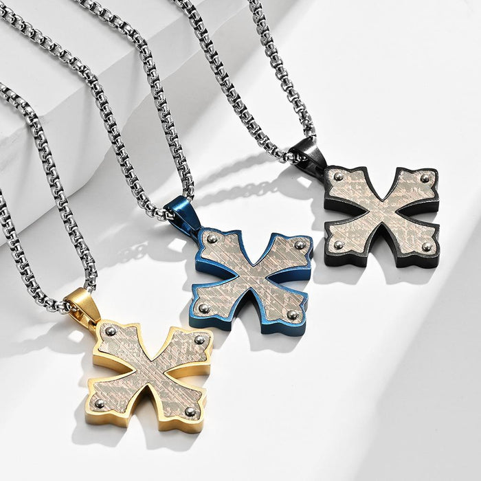 Personalized Hip Hop Stainless Steel Cross Pendant Necklace