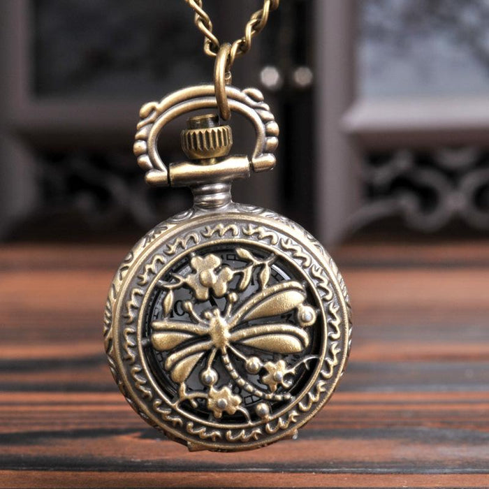 Small Bronze Dragonfly Pocket Watch Ll3729