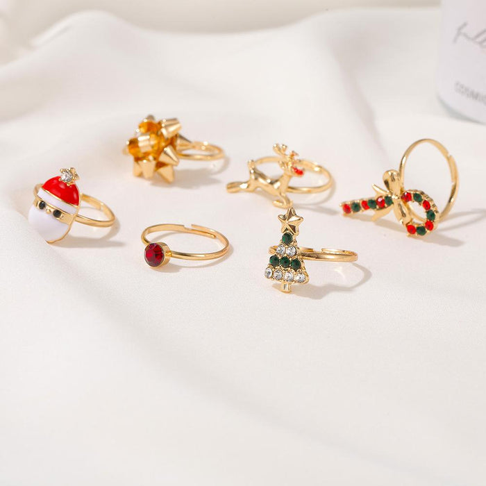 6Pcs/set Christmas Opening Ring