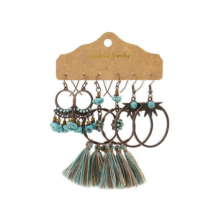 3 pairs/set Earrings Bohemian Style Jewelry  X0X36202