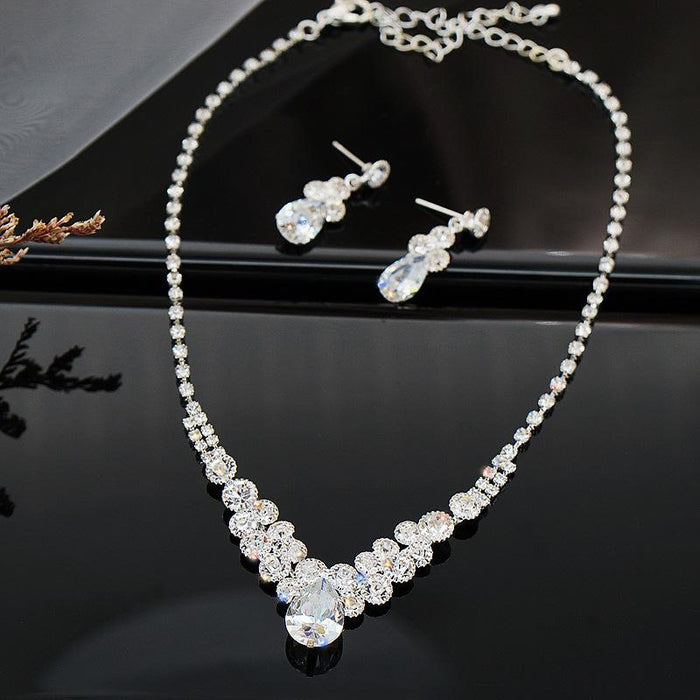 New All-match Women's Jewelry Earrings Necklace Two-piece Set