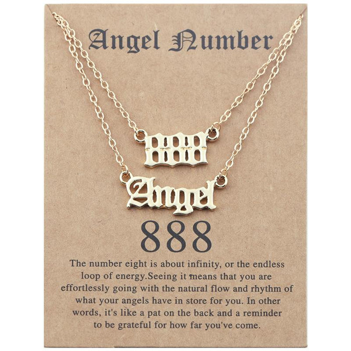 New Angel Lucky Number Necklace Set With Card