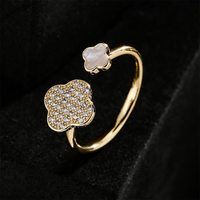 New Fashion Personalized Flower Geometric Opening Ring