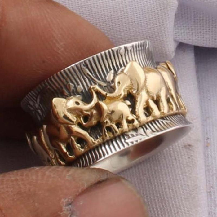 Fashoin Jewelry Gold Plated Elephant Rings
