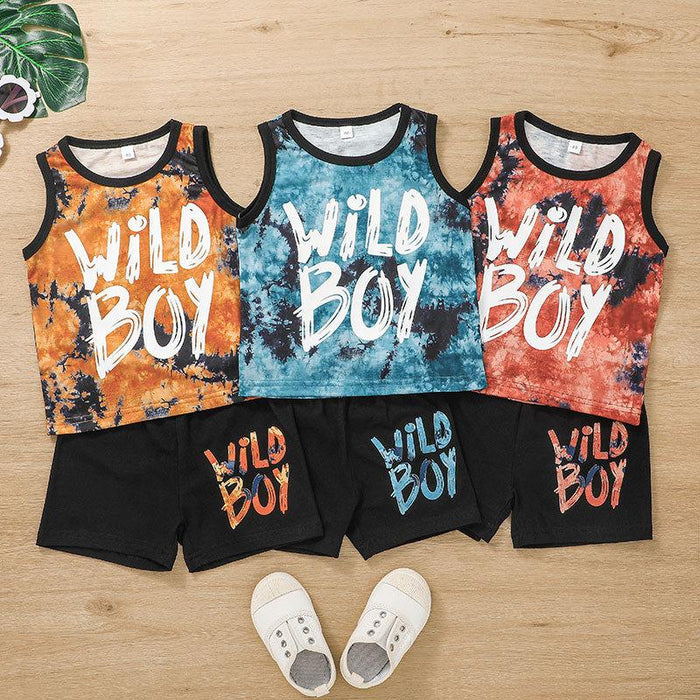 Boys Summer Shorts Sports Vest Shorts Set