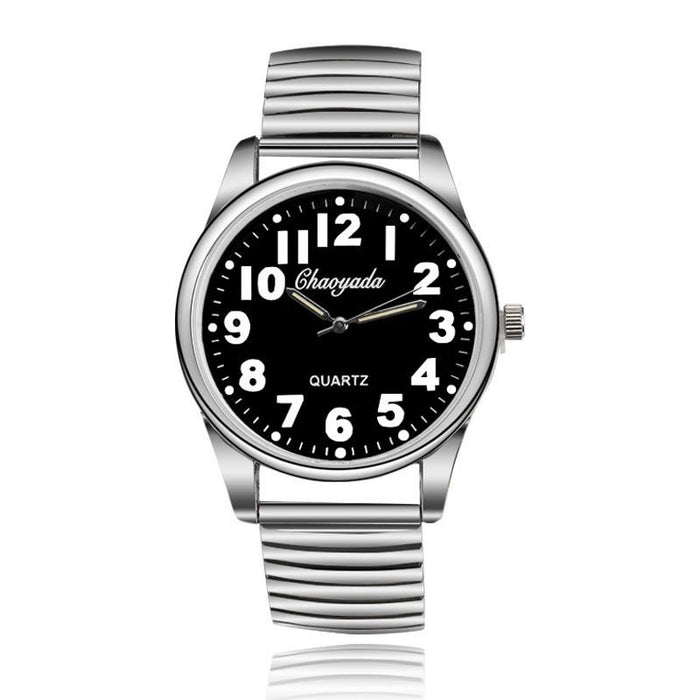 Men Watches Elastic Strap Stainless Steel Luxury Fashion Wristwatch