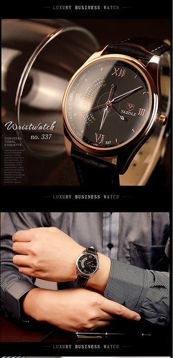 Yazole Watch Three Second Hands Version of High-end Business Designer Quartz Watches