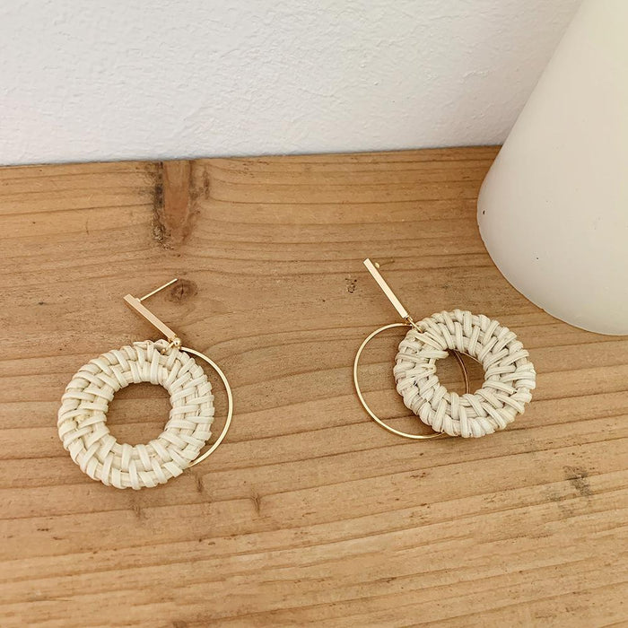Bohemian Long Handmade Rattan Tassel Earrings