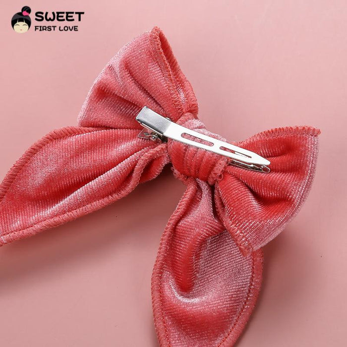 Velvet Bow Dovetail Hairpin Horsetail Clip