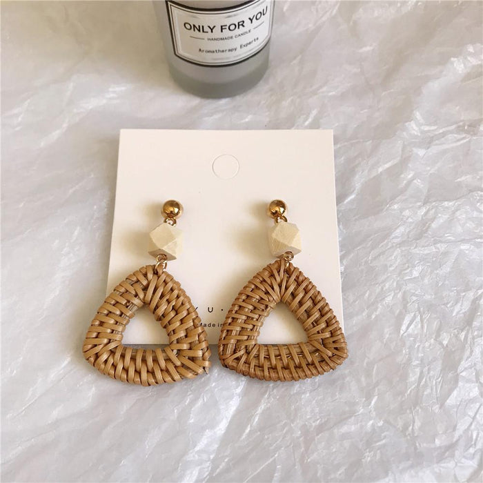 Bohemian Long Handmade Rattan Tassel Earrings