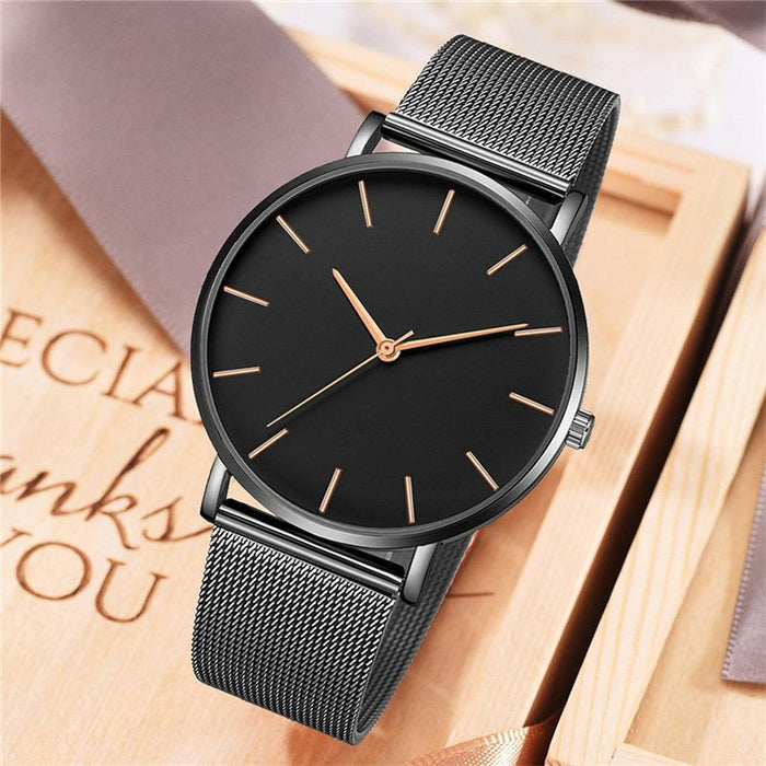 Fashion Quartz Watch Women Mesh Stainless Steel Wrist Watch