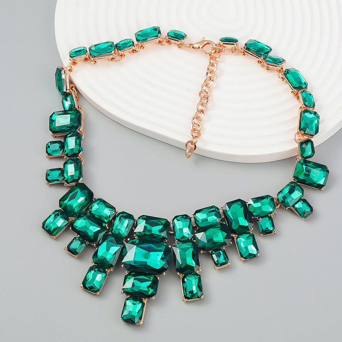 Women's Multicolor Rhinestone Alloy Clavicle Chain Necklace