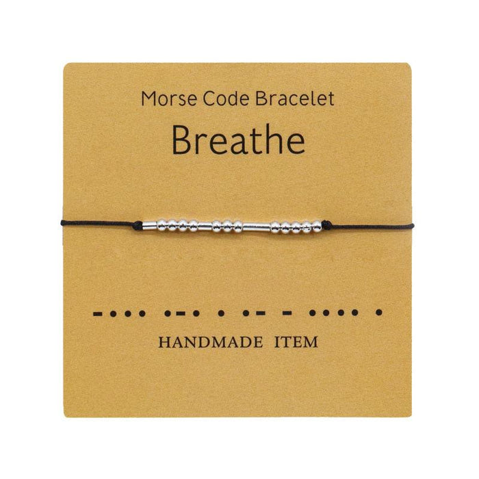 1PC Morse Code Bracelet Silver Beads