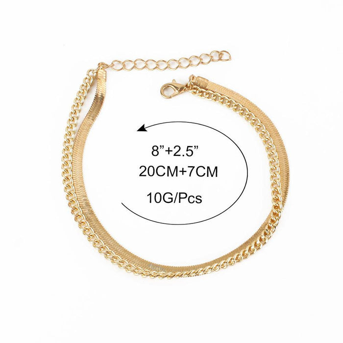 Geometric Golden Simple Personalized Female Anklet